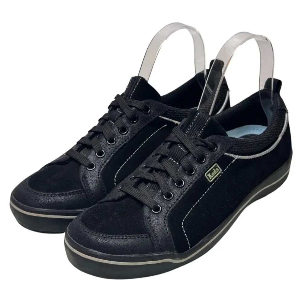 Keds Champion WH2774M Womens 7.5 Black Canvas Lace Up Low Top Sneakers Shoes